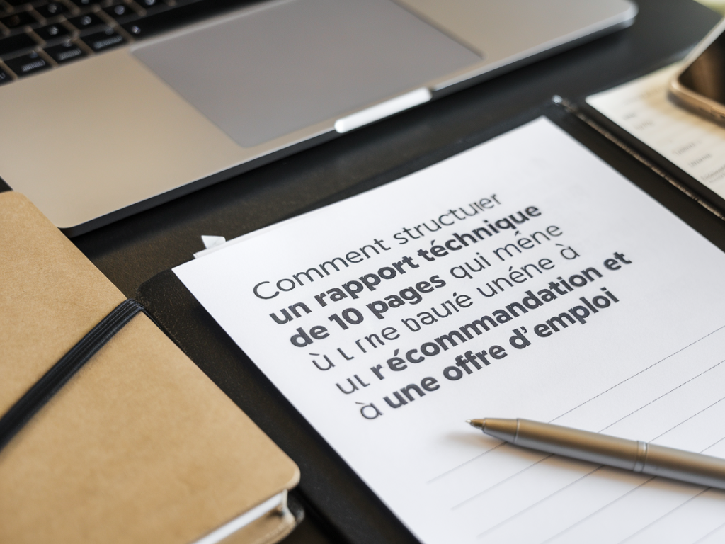 Comment structurer un rapport de stage technique de dix pages qui mène à une recommandation et à une offre d'emploi