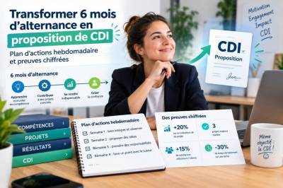Transformer six mois d'alternance en proposition de cdi : plan d'actions hebdomadaire et preuves chiffrées